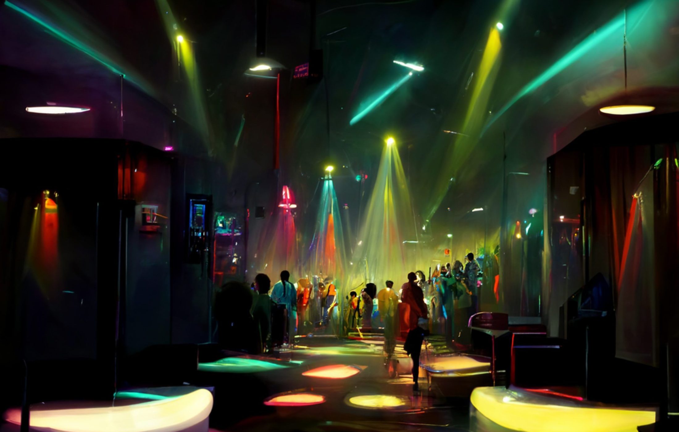 Crowd enjoying great festival party.People dance in disco night